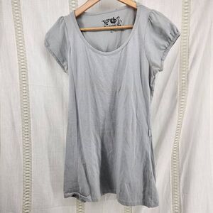 Street Legal Gray Tunic Tee Capped Sleeves Women's XL